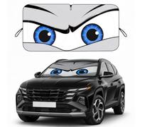 Gray Angry Eyes Windshield Sun Shade for SUV, 63 x 31.5 Foldable Front Window Sunshade, UV Heat Protection Windshield Cover Universal Fit Crossover Mid-Size SUV Family Vehicle