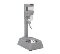 Gray Automatic Pet Drinking Fountain And Feeder Bowl With Height Adjustable For Dogs And Cats Adjustable Pet Bowl