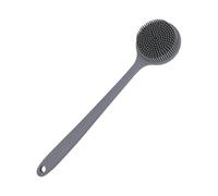 (Gray) Back Scrubber for Shower Soft Silicone Bathing Body Brush with Long Handle