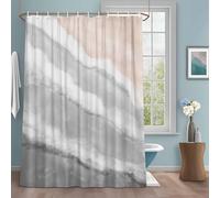 Gray Beach Waves Shower Curtain with 12 Hooks Nautical Coastal Abstract Gradient Ocean Wave Waterproof Fabric Shower Curtains Sets for Bathroom Bath Decorations, Machine Washable, 66"x72"