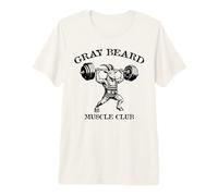 Gray Beard Muscle Club Weightlifting Goat Classic Design Premium T-Shirt
