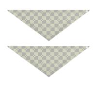 Gray Beige Checkered bulk dog bandanas Snap Button Pet Scarf Cute Pet Holiday Set for Dogs Cats M