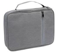Gray Bible Cover, Slim Prayer Book Case with Zipper Closure, Portable Polyester Small Scripture Bag 11 x 2.2 x 8.1 in, Protective Organiser with Bookmark