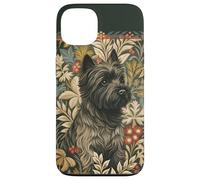 Gray Black Cairn Terrier in Victorian Floral Garden Case for iPhone 13