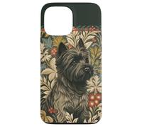 Gray Black Cairn Terrier in Victorian Floral Garden Case for iPhone 13 Pro Max