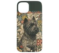 Gray Black Cairn Terrier in Victorian Floral Garden Case for iPhone 15 Plus
