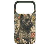 Gray Black Cairn Terrier in Victorian Floral Garden Case for iPhone 17 Pro