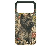 Gray Black Cairn Terrier in Victorian Floral Garden Case for iPhone 17 Pro Max