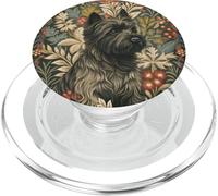 Gray Black Cairn Terrier in Victorian Floral Garden PopSockets PopGrip for MagSafe