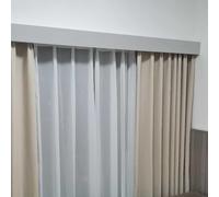 Gray Blackout Curtain Rod Cover with 2 Rails - Modern Curtain Track Box Valance for Bedroom & Living Room Decor Hotel Balcony Curtain Pole 15ft (457cm)
