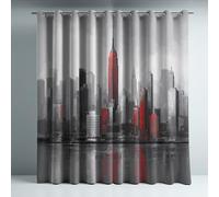 Gray Blackout Curtains Soft Microfiber Eyelet Curtain Thermal Curtains Architecture Abstract for Living Room Bedroom Ring Top 42 x 54 Inches 2 Panels