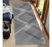 Gray Carpet Runners Modern Runner Rugs for Hallways Non-slip 50x60cm Washable kitchen runner rug Long Carpet Runner Absorbent Carpet Floor Mat for Bedrom Kitchen Hallway Entrance Laundry Hall