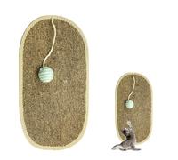 Gray Cat Scratching Mat & a Hanging Ball, Cat Nail File Scratcher Supplies, Will Not Damage Furniture Paw-Friendly, Can File Nails Can Be Installed on Floor Door Wall Glass