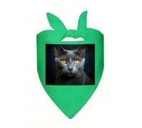 Gray Cat Stares Dog Bandana Soft Breathable Polyester Triangle Scarf for Small to Large Dogs Cats Comfortable Pet Bibs for Daily Wear Party Wedding Birthday Pet Accessories