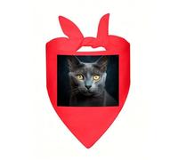 Gray Cat Stares Dog Bandana Soft Breathable Polyester Triangle Scarf for Small to Large Dogs Cats Comfortable Pet Bibs for Daily Wear Party Wedding Birthday Pet Accessories