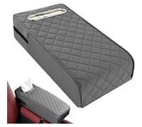 (Gray) Center Console Pad, Armrest Box Cushion, Armrest Cover Cushion with Tissue Holder Box, Car Armrest Pad for Most, Car Interior Accessories