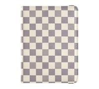 Gray Checkerboard Leather Passport and Vaccine Card Holder Combo Travel Documents Organizer Protector Passport Holder Combo with Vaccine Card Slot for Men and Women Waterproof