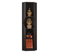 Gray Chinese Meditation Altar Table with Storage - 18.8in Small Prayer Sanctuary for Living Room Ideal Home Decor for Spiritual Practice and Mindfulness