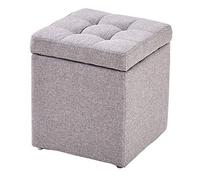 Gray Cube Ottoman Storage Foot Stool Toy Box nizer Pouf Bench Seat Shoe Storage Chest 30x30x35cm (12x12x14inch) Versatile Home Décor Solution