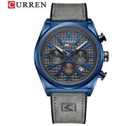 (gray) Curren Wristwatches Quartz Wrist Watch For Men Casual Sports Chronograph Dials Clock With Luminous Hands 8392