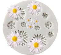 Gray Cute Flower Silicone Molds Daisy Shape Fondant Candy Mould Mini Flower Chocolate Molds for Cake Decoration Cupcake Topper Fudge Polymer Clay,Candy Making Supplies