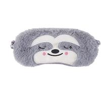 Gray Cute Sloth Sleeping Mask, Soft Fluffy Plush Blindfold Funny Novelty Animal Sleep Mask Eye Cover Eyeshade for Kids Girls Boys Women Men Night Nap Travel Meditation