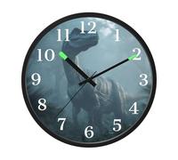 Gray Dinosaur Night Light Wall Clock Glow in Dark Light Up Wall Clocks Non-Ticking Silent Battery Operated Clocks 12 Inch for Bedroom Home