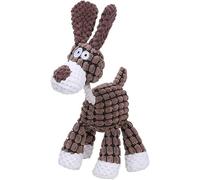 Gray donkey Stuffed Plush Dog Toy Resistant Squeaky Unbreakable for Aggressive Chewers Cute Soft Dog Toys (brown)