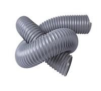 Gray Dust Vacuum Hose, Flexible PVC Dust Collection Hose, Corrugated Duct for Industrial Vent, Air Conditioning, Vacuuming, and Dust Conveying(10m,130mm)