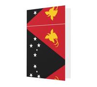 Gray Elegant Greeting Cards with Matching Envelopes â€“ Flag of Papua New Guinea Print Blank Blessed for Birthday, Wedding, Valentine's Day