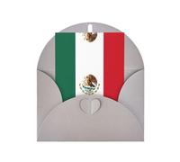 Gray Elegant Greeting Cards with Matching Envelopes - Flag of Mexico Print Blank Blessed for Birthday, Wedding, Valentine's Day