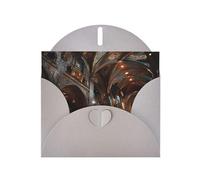 Gray Envelope Greeting Cards With Unique Crystal Chapel Pattern For Write Down Your Blessings For Various Holidays