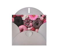 Gray Envelope Greeting Cards With Unique Delicious Donuts Pattern For Write Down Your Blessings For Various Holidays