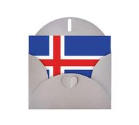 Gray Envelope Greeting Cards With Unique Flag Of Iceland Pattern For Write Down Your Blessings For Various Holidays