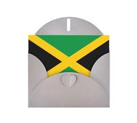 Gray Envelope Greeting Cards With Unique Flag Of Jamaica Pattern For Write Down Your Blessings For Various Holidays