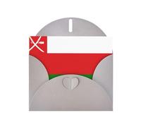 Gray Envelope Greeting Cards With Unique Flag Of Oman Pattern For Write Down Your Blessings For Various Holidays