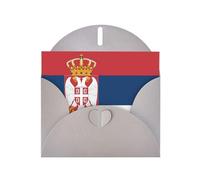 Gray Envelope Greeting Cards With Unique Flag Of Serbia Pattern For Write Down Your Blessings For Various Holidays