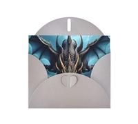 Gray Envelope Greeting Cards With Unique Flying Dragon Pattern For Write Down Your Blessings For Various Holidays