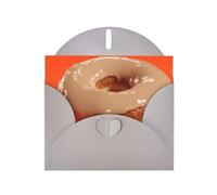 Gray Envelope Greeting Cards With Unique Orange Donut Pattern For Write Down Your Blessings For Various Holidays