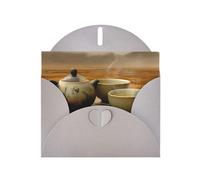 Gray Envelope Greeting Cards With Unique Serene Sip Pattern For Write Down Your Blessings For Various Holidays