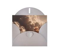 Gray Envelope Greeting Cards With Unique Ship In The Desert Pattern For Write Down Your Blessings For Various Holidays