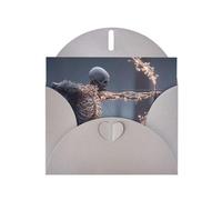 Gray Envelope Greeting Cards With Unique Skeleton Archery Pattern For Write Down Your Blessings For Various Holidays