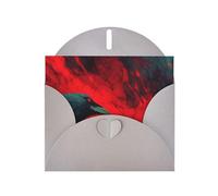 Gray Envelope Greeting Cards With Unique Weird Crow Pattern For Write Down Your Blessings For Various Holidays