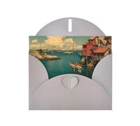 Gray Envelope Greeting Cards With Unique Whispering Cove Pattern For Write Down Your Blessings For Various Holidays