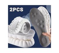(Gray, EU45-46) New 4D Massage Insoles Super Soft Sports Shoes Insole for Feet Running Baskets Shoe Sole Arch Support Orthopedic Inserts Unisex