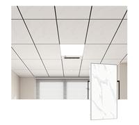 Gray Felt Ceiling Tiles 30pcs Aluminum Smooth Interior Panels for Kitchen & Bathroom Washable Cover Sheets (30x60cm) Easy Installation Modern Decor