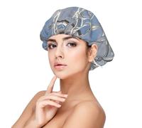 Gray Ferris Wheel Satin Bonnet Silk Bonnet, Hair Bonnet For Sleeping, Soft Double Layer Silk Sleeping Cap Hair Wrap For Women Natural Curly Braided Long Hair