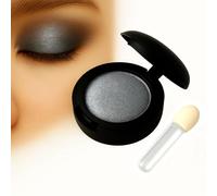 Gray Glitter Eyeshadow Single Pan With Mini Mirror And Soft Brush, High Pigment Waterproof Metallic Finish For Bold Eye Looks, Longwearing Blendable Makeup For Daily Or Party Use