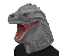 (Gray) Gray Black Simulation Godzilla Latex Headgear Cosplay Prop For Halloween Party