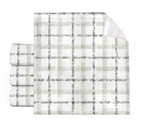 Gray Green Checkered Hand Towels, Bath Towel Gift Cotton Handkerchiefs 30 X 30 cm, Super Soft and Absorbent Hand Towels for Bathroom, Towel Bath for Home Hotel Spa (1 Pack)